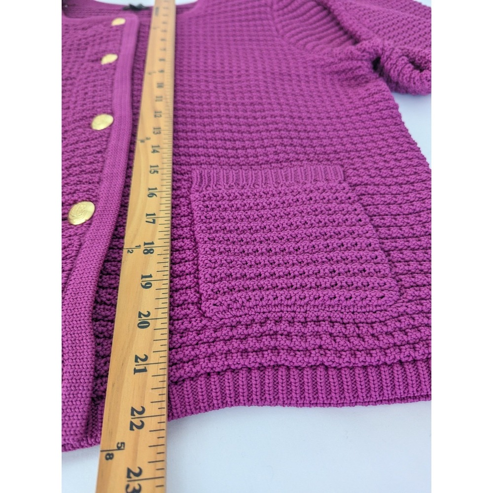 Talbots Plus Fuchsia Kate Cardigan Lady Jacket Gold Crest Buttons Size X New - Picture 8 of 8